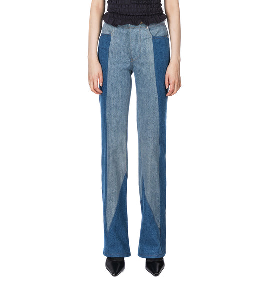 RECONSTITUED BOOT CUT JEAN INDIGO