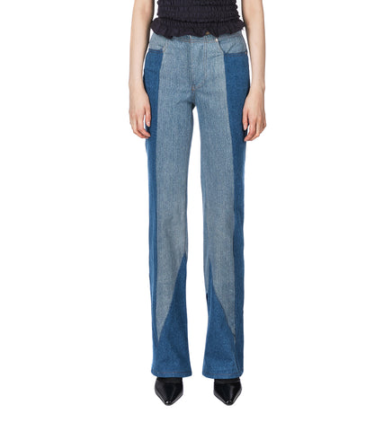 RECONSTITUED BOOT CUT JEAN INDIGO