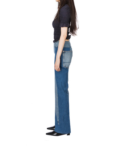 RECONSTITUED BOOT CUT JEAN INDIGO