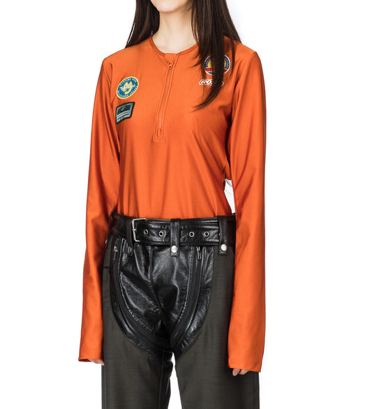 WOMEN'S L/S SWIM TOP ORANGE