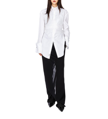 DRAPED SHIRT WITH ZIP ON BACK WHITE