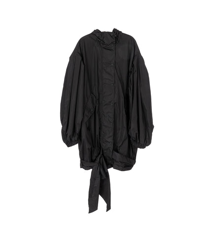 LIGHTWEIGHT BOW BELT BOMBER JACKET BLACK