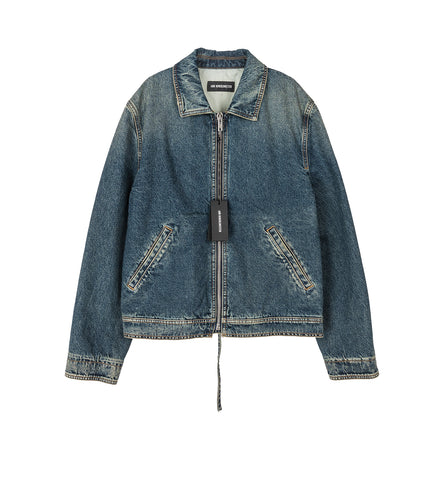 ROCCO SLIM FIT ZIPPED BLOUSON MID BLUE