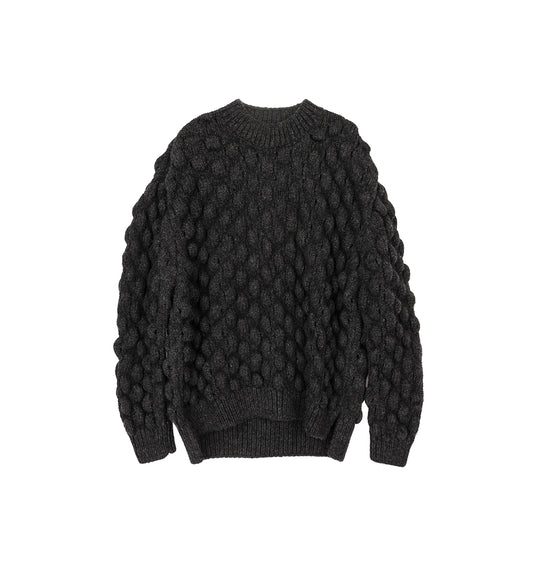 OVERSIZED BUBBLE KNIT JUMPER CHARCOAL