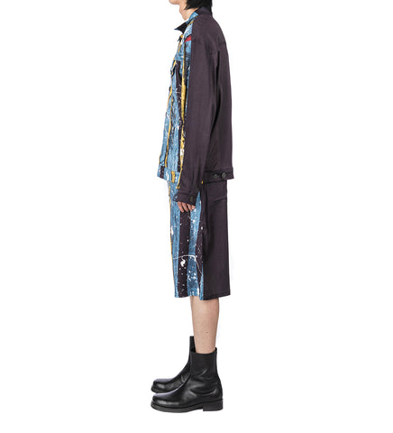 SILKY OVERSIZED DENIM JACKET MULTI