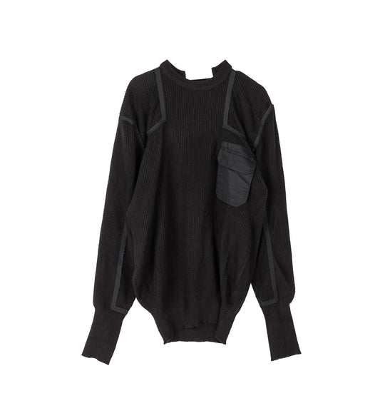 BOX PLEAT KNIT BLACK