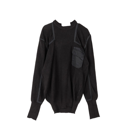 BOX PLEAT KNIT BLACK