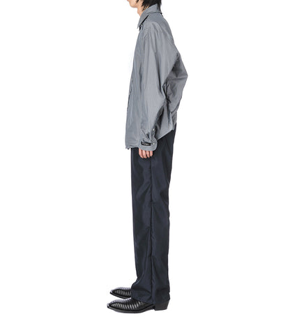 ELASTICATED NYLON TAILORED PANTS BLACK