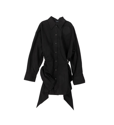 SHIRT DRESS WITH CHAIN BLACK