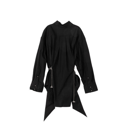 SHIRT DRESS WITH CHAIN BLACK