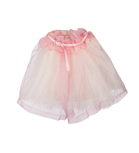 BELTED BALLGOWN SKIRT PINK AND FLORAL