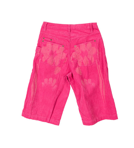CORDUROY BAGGY LONG BERMUDAS FUCHSIA