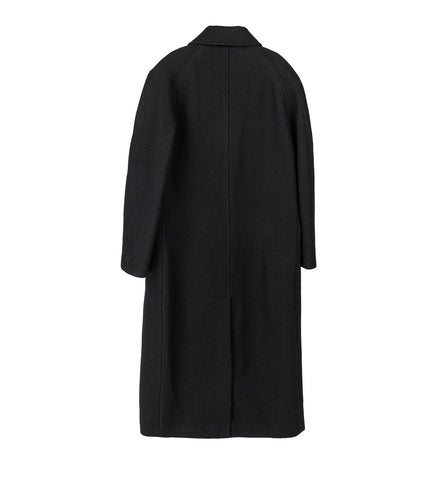 BOULEVARD COAT BLACK STAMPED WOOL