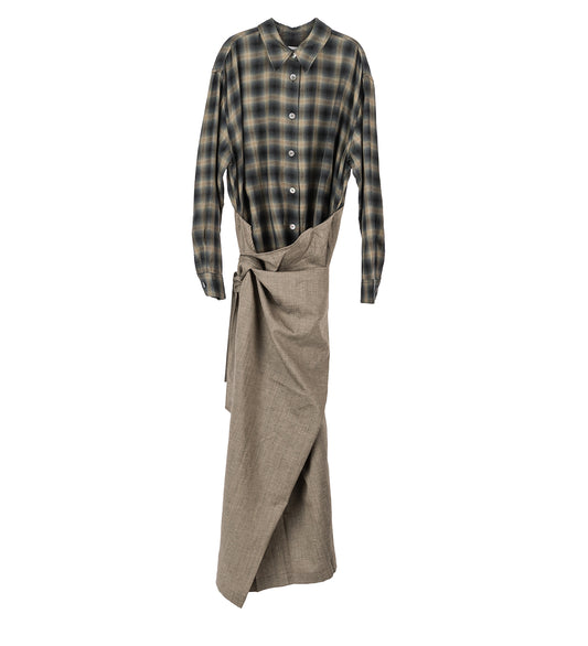 TWISTED SHIRT DRESS YUKON CHECK WOOLTON