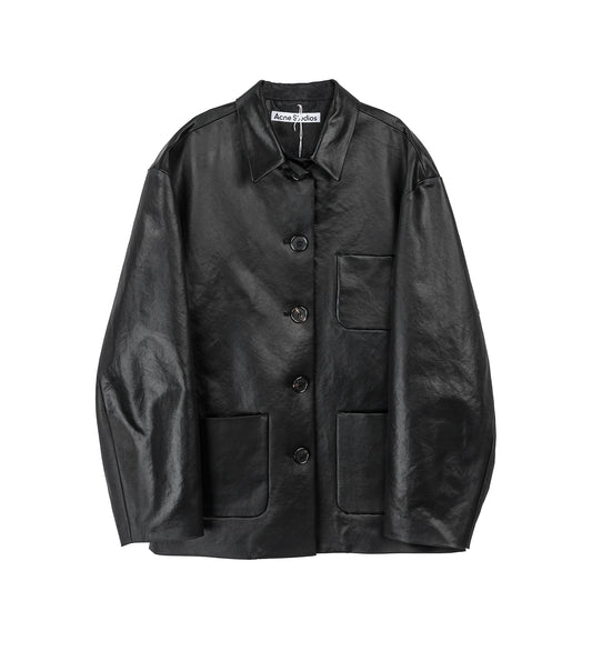 OVANA STRUCTURED SATIN BLACK