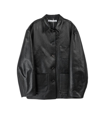 OVANA STRUCTURED SATIN BLACK