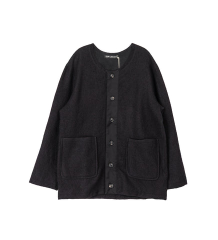 LINER CARDIGAN RITUAL BLACK MESH WOOL