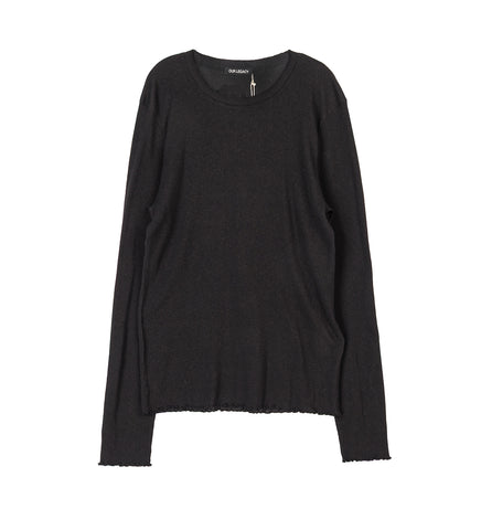 ELONGATED LONGSLEEVE CHARREDD SHADE RIPPLE RIB