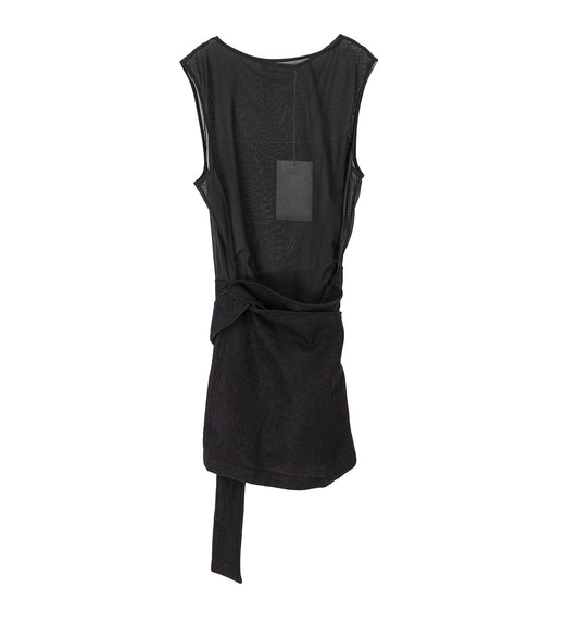 TWISTED MINI DRESS BLACK ECHO PRISTINE VOILE