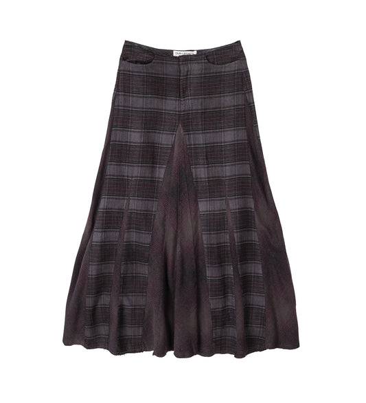 REBEL SKIRT DUSTY MERLOT CHECK FLANNEL