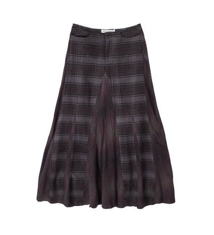 REBEL SKIRT DUSTY MERLOT CHECK FLANNEL