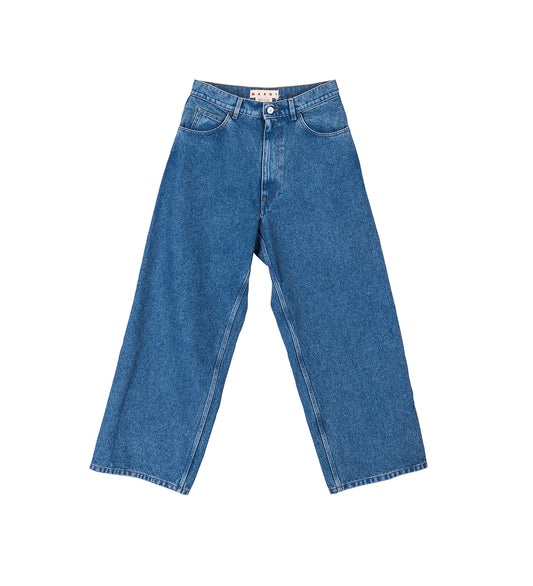 LOGO PATCH DENIM PANTS BLUE