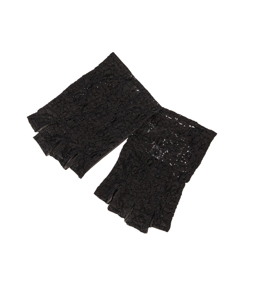 BIKER GLOVE BLACK LOTUS SHRUNKEN LACE