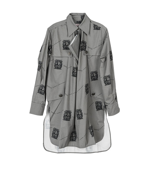 KIKO KOSTADINOV X THE DANTE COLLECTION DRAPED SMOCK SHIRT DANTE GREY