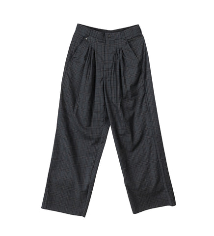ULTRAWIDEPLEATED BLACK/WHITE THIN CHECKED