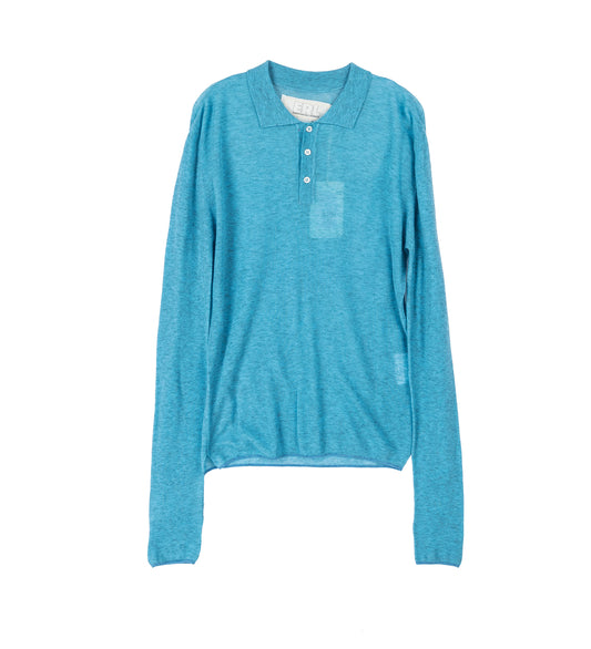 OVERDYED HEATHER POLO LIGHT BLUE