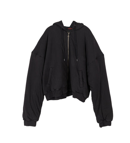 WADDED HOODIE SOFT BLACK