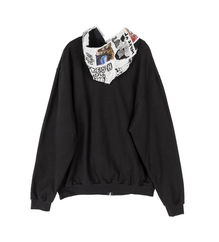 ZIP PATCH HOODIE BLACK