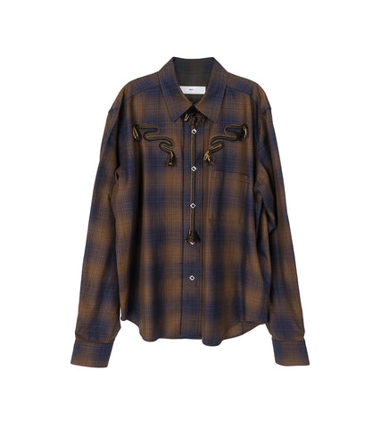 OMBRE CHECK SHIRT BROWN