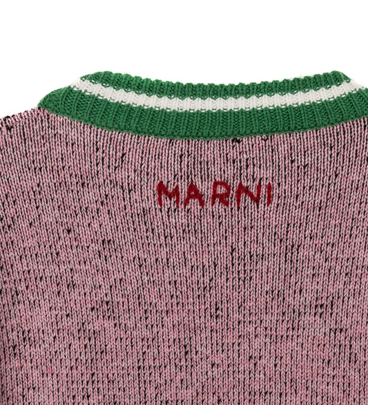 INTARSIA SHETLAND WOOL ROUNDNECK SWEATER CAMELIA