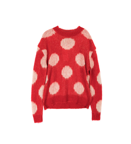 BRUSHED DOTS ROUNDNECK SWEATER TULIP
