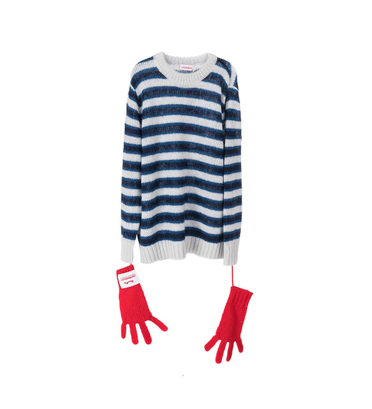 V-NECK INTARSIA SWEATER MAIZE