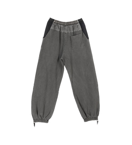 EMBROIDERY SWEAT PANTS BLACK