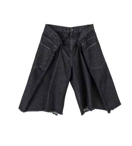 MAXI SHORTS RINSED BLACK