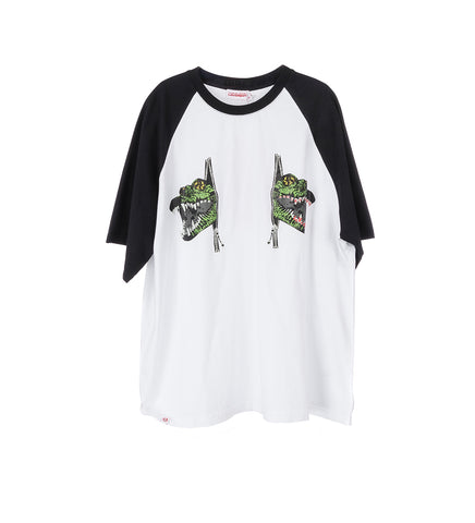 GRAPHIC RAGLAN TEE WHITE/BLACK