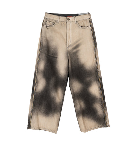SIDE ZIP JEANS DEEP STAIN