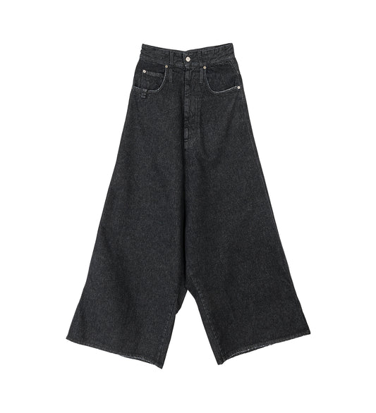 DROP CROTCH DENIM RINSED BLACK