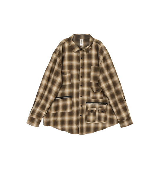 CELESTIAL TRAVEL FLANNEL BROWN CHECK