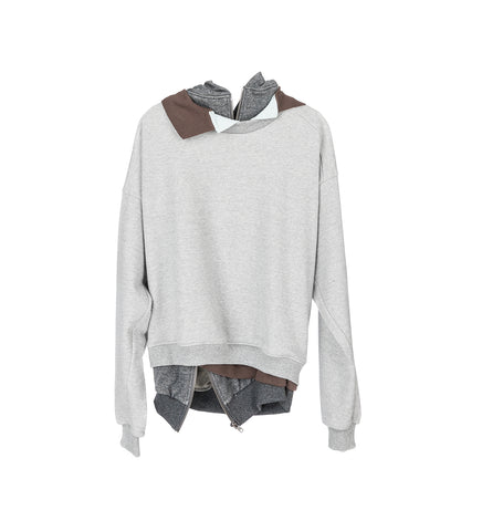 TRIPLE HOODIE GREY/BROWN/BABY BLUE