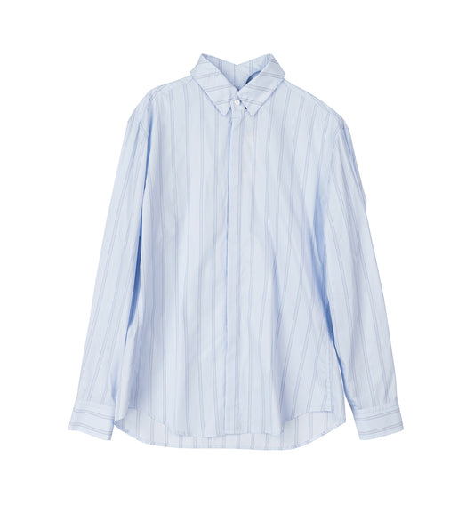 PINSTRIPED LOATING COLLAR SHIRT LIGHTBLUE/WHITE