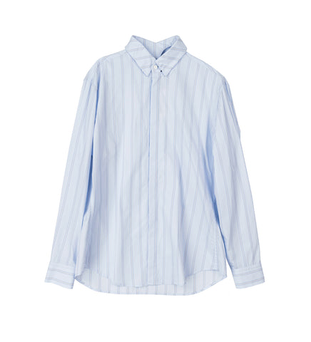PINSTRIPED LOATING COLLAR SHIRT LIGHTBLUE/WHITE