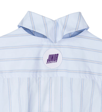 PINSTRIPED LOATING COLLAR SHIRT LIGHTBLUE/WHITE