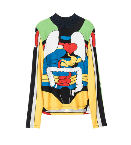 STRETCH LONG SLEEVES TOP MULTICOLOR