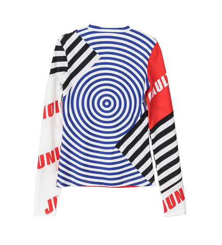 STRETCH JERSEY CREW NECK BLACK/RED/WHITE