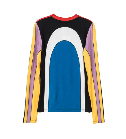 STRETCH LONG SLEEVES TOP PRINTED BODY MAP MULTICOLOR