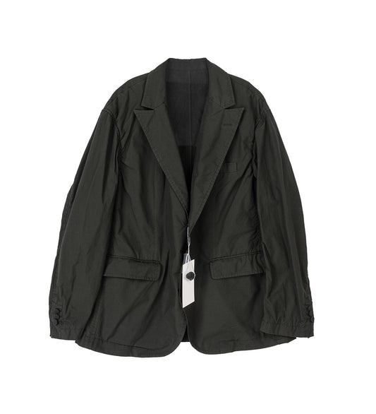 GARMENT DYED TAILORED JACKET BLACK